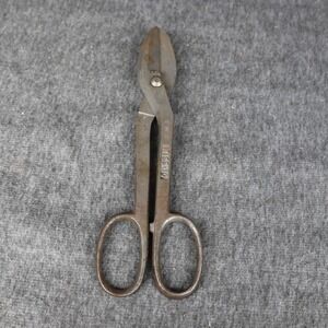 Vintage Wiss WISS-10 Industrial Shears Scissors Gray Inlaid Crucible Steel USA
